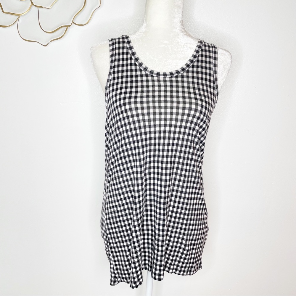 Who What Wear gingham tank in black and white